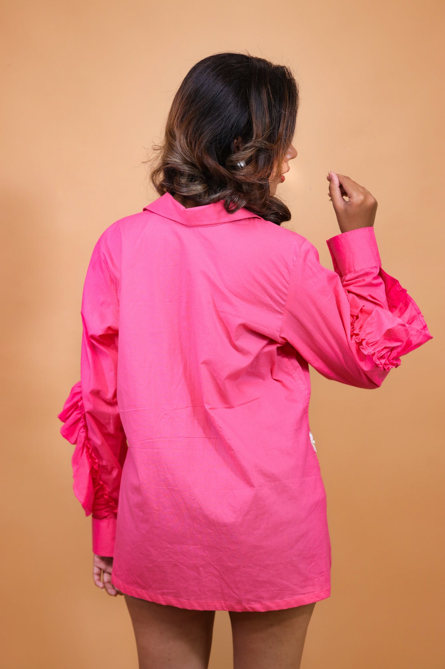 Hot Pink Ruffle Shirt