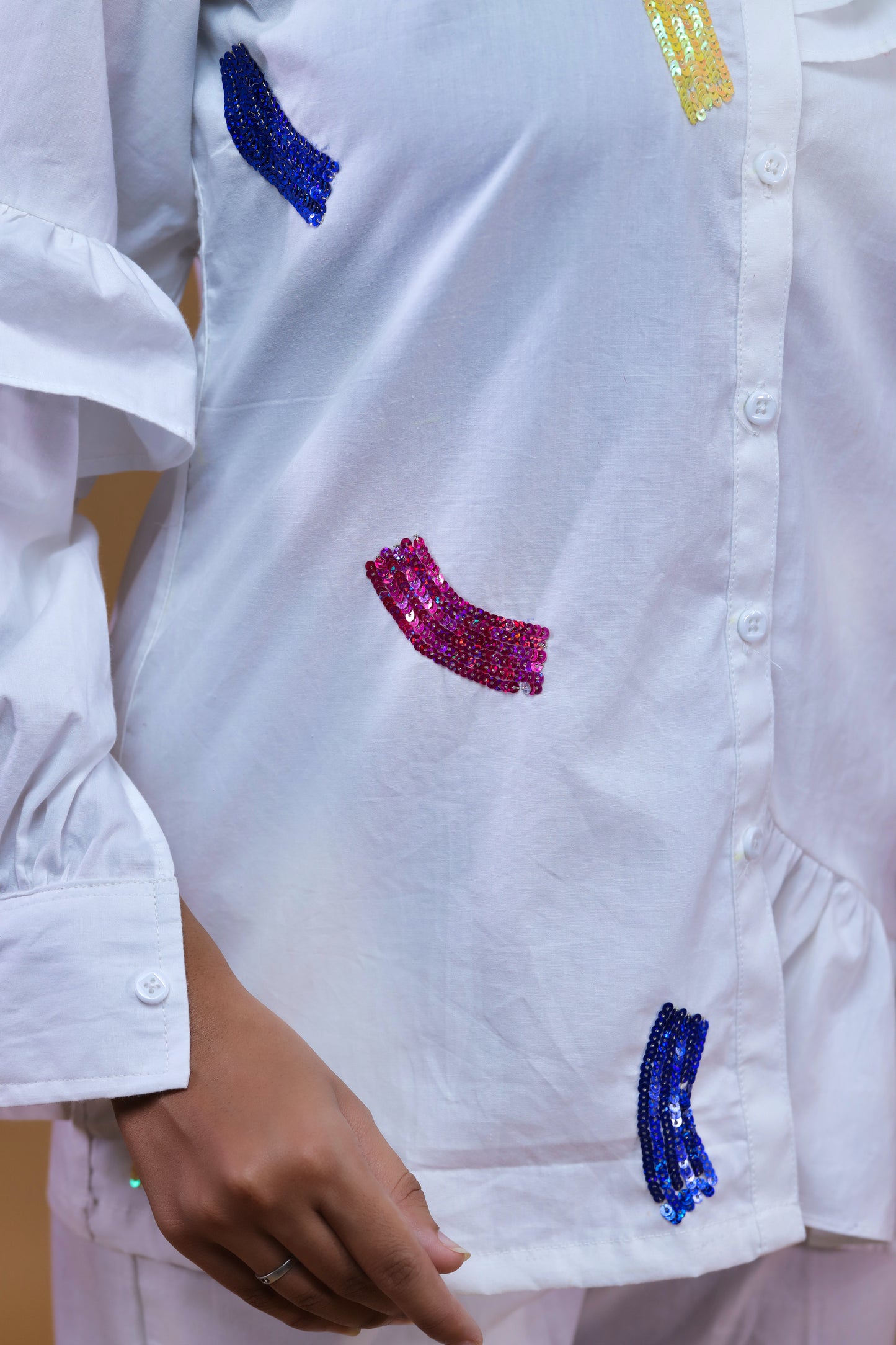 White Ruffled Co-ord Set