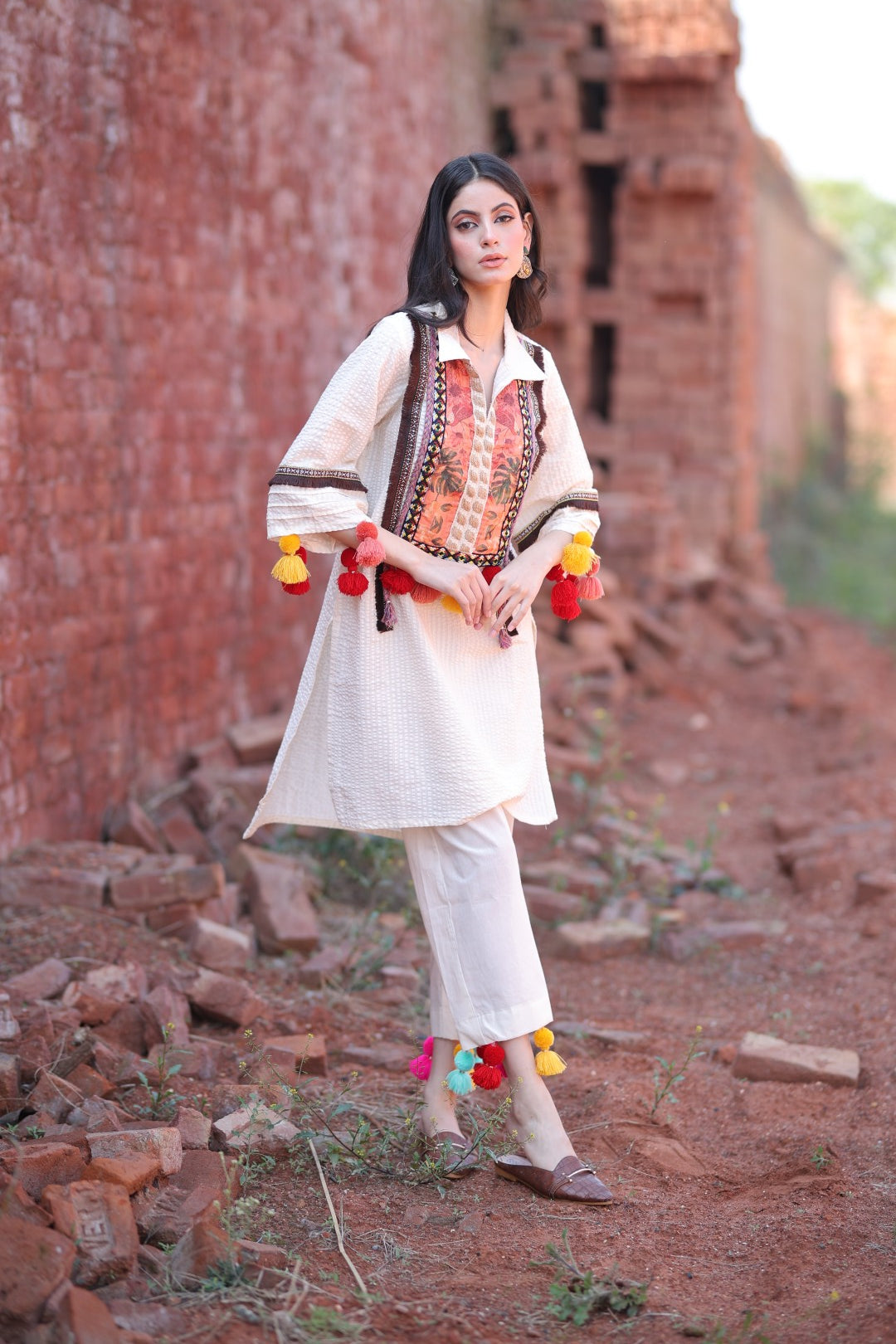 "Tassel Tales" Handcrafted Cotton Kurta Set