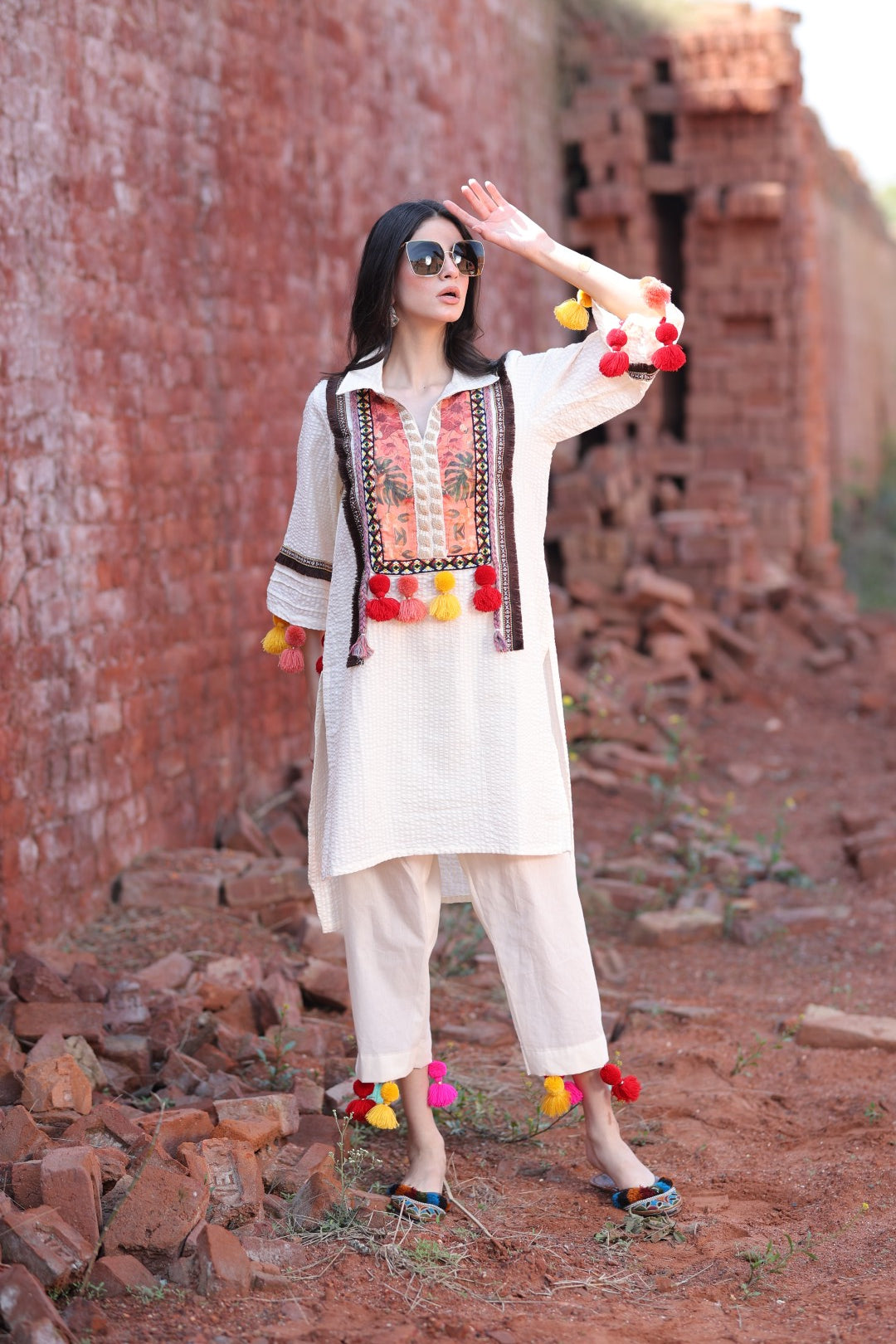 "Tassel Tales" Handcrafted Cotton Kurta Set