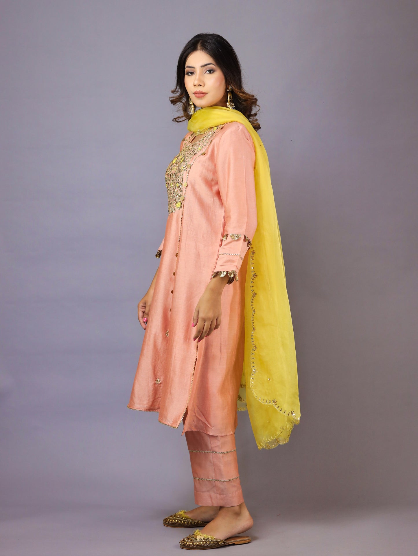 Peach Kurta Set