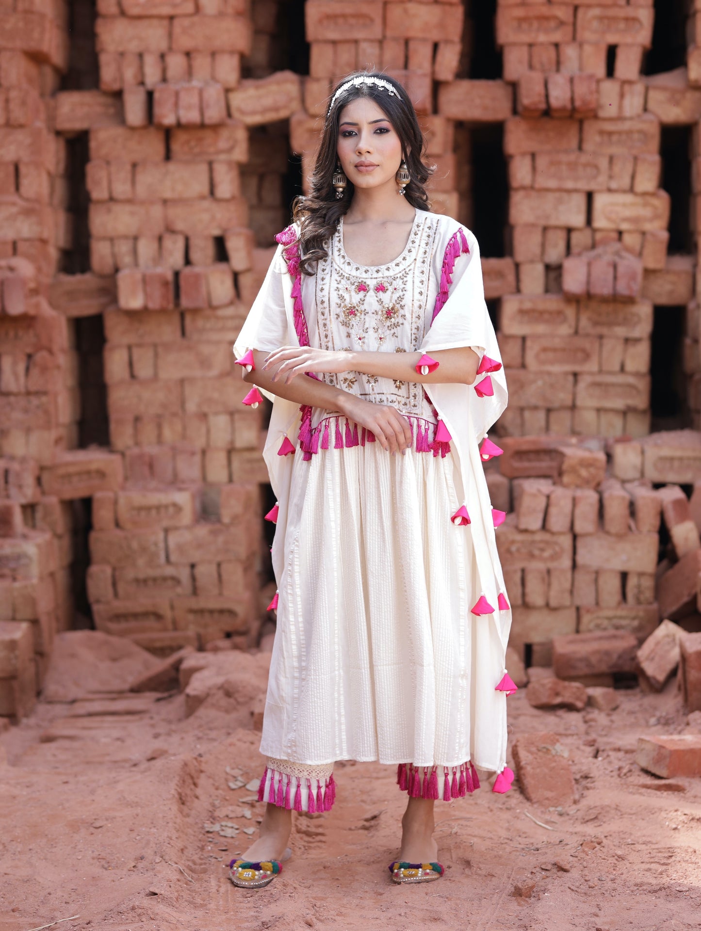 Ivory Kaftan Style Kurta Set