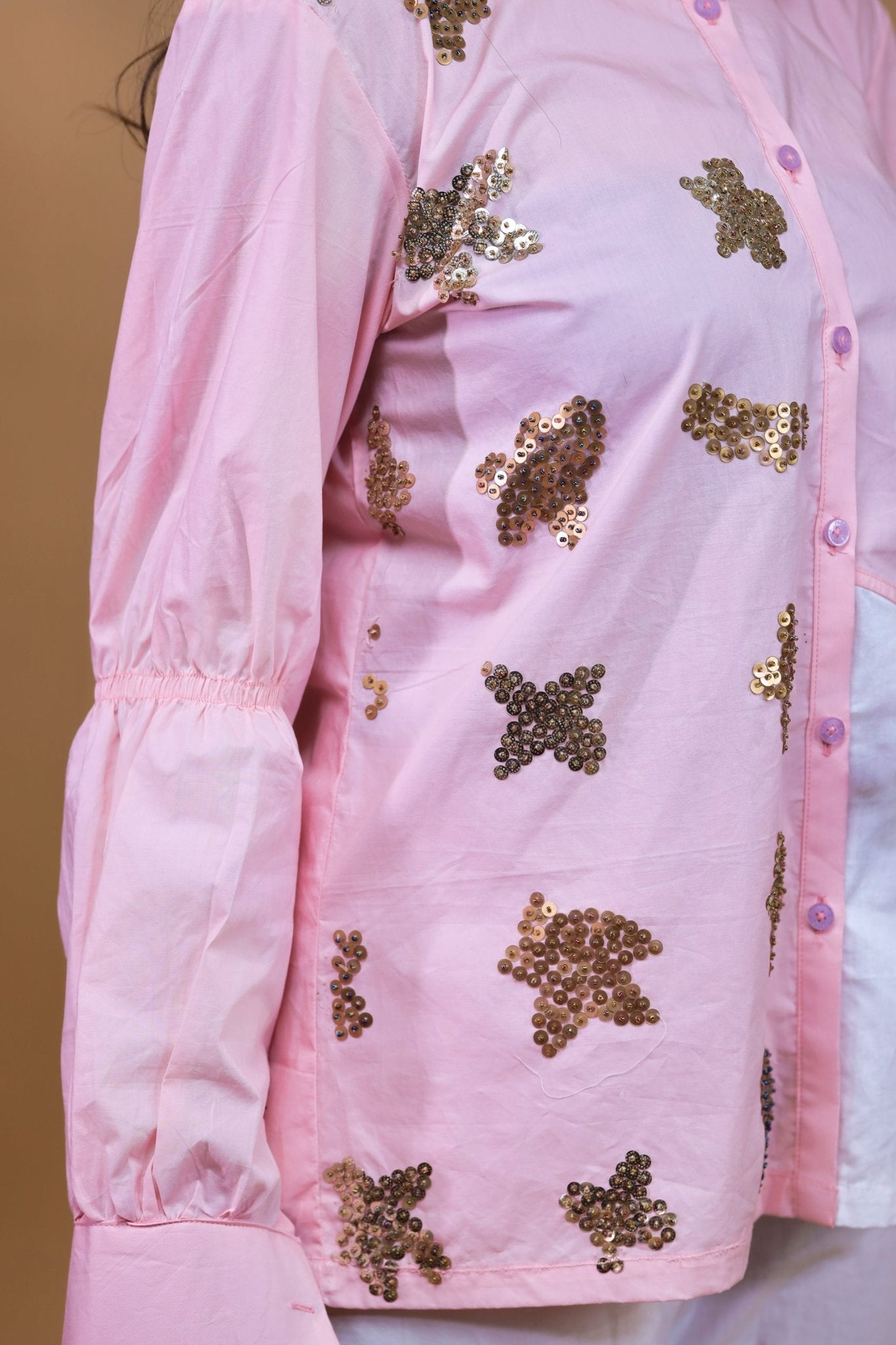 Baby Pink Shirt N White Trousers - Mani Dua Khanna - Co-ord Set - Fab.Minimal