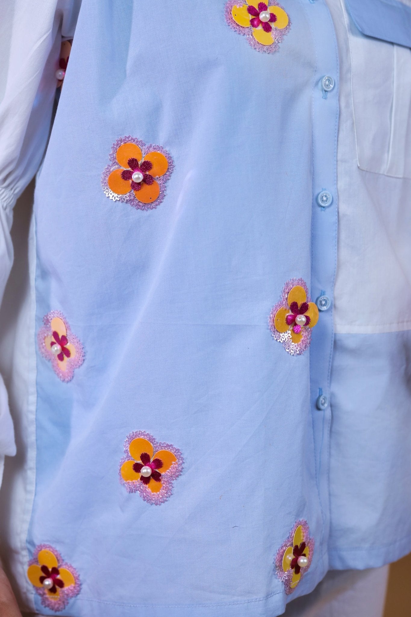 Blue N White Shirt With Pants - Mani Dua Khanna - Co - ord Set - Fab.Minimal