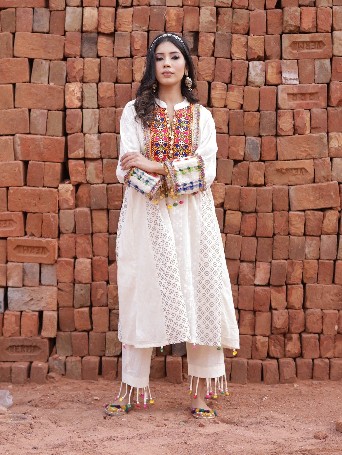 Boho Style Straight Kurta Set - Mani Dua Khanna - Kurta Sets - Mani Dua Khanna