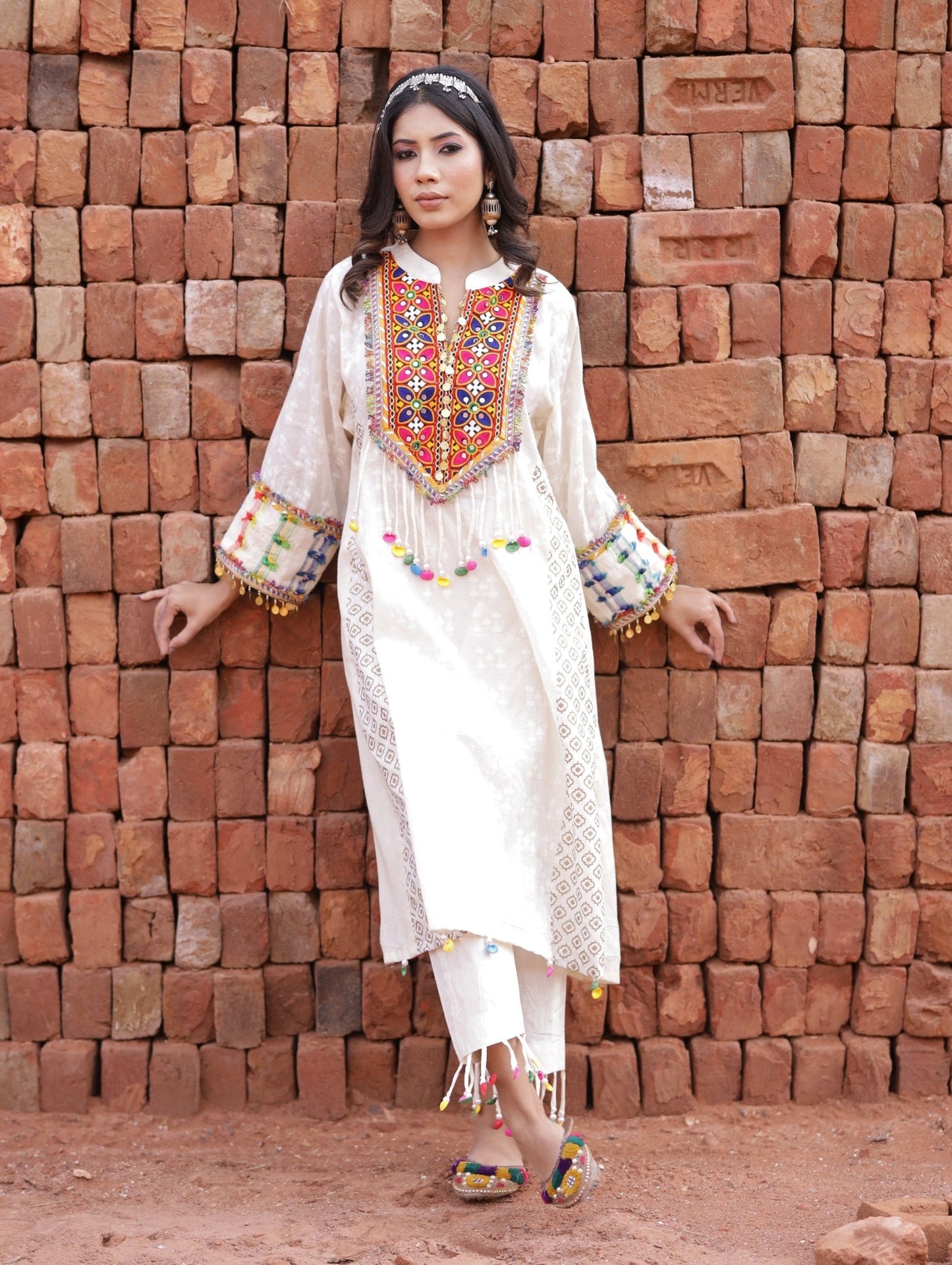 Boho Style Straight Kurta Set - Mani Dua Khanna - Kurta Sets - Mani Dua Khanna
