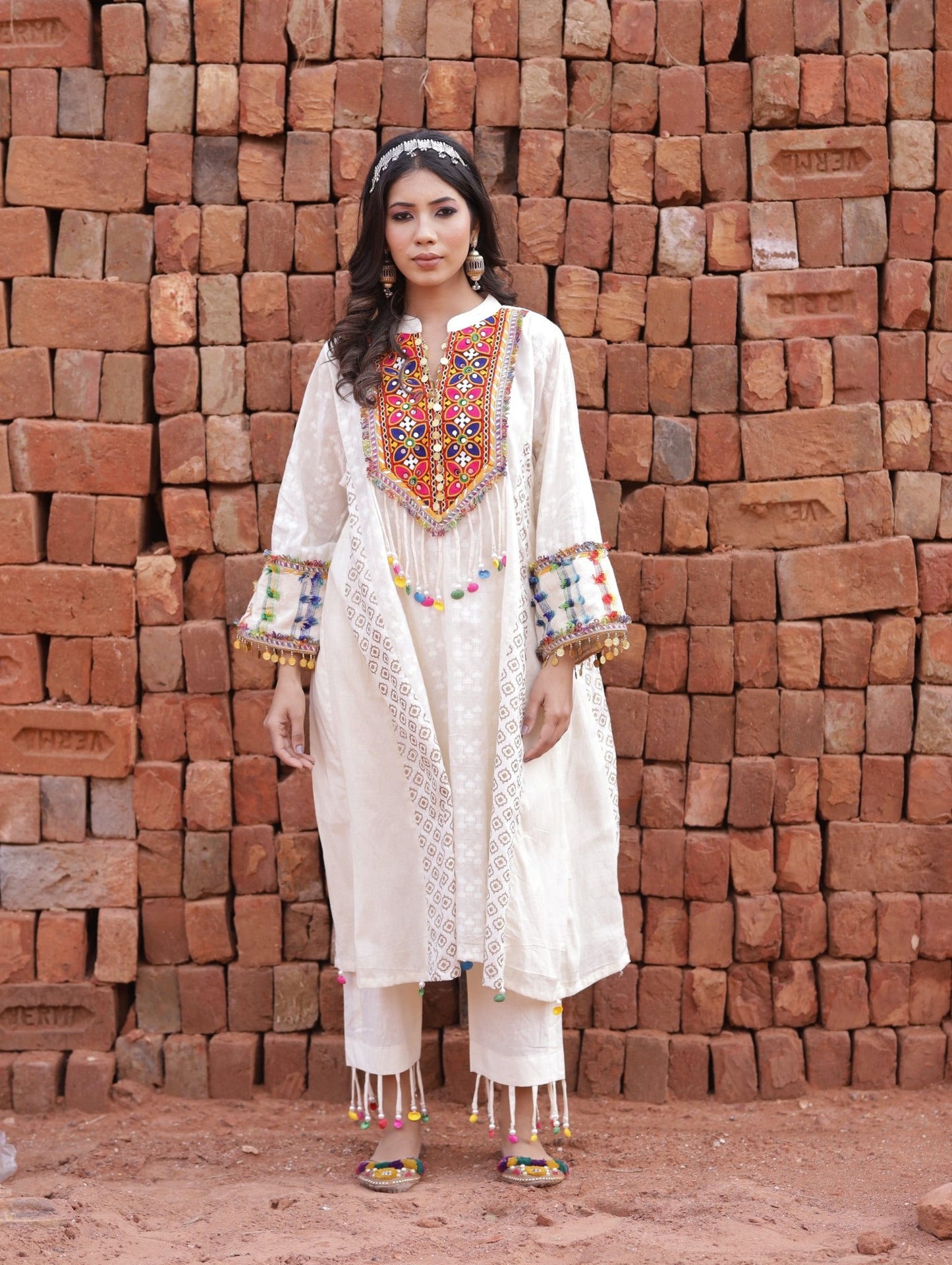 Boho Style Straight Kurta Set - Mani Dua Khanna - Kurta Sets - Mani Dua Khanna