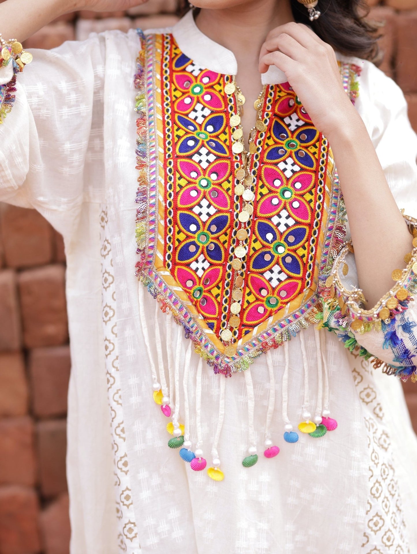 Boho Style Straight Kurta Set - Mani Dua Khanna - Kurta Sets - Mani Dua Khanna