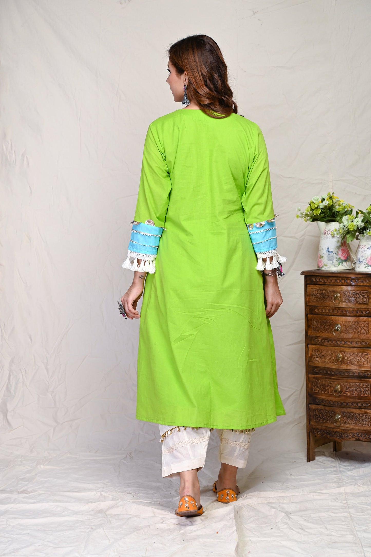 Green Sequence Indian Wear Kurta Set