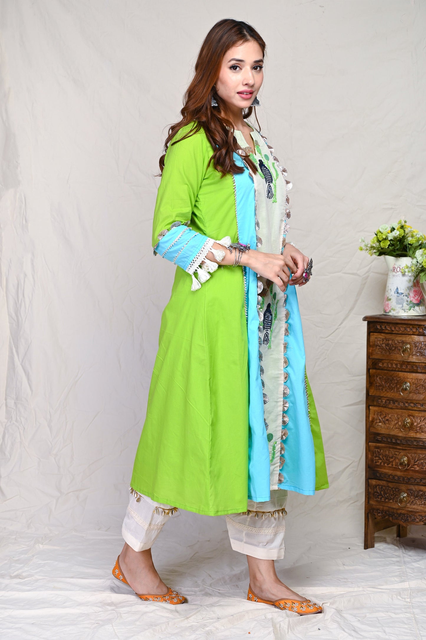 Green Sequence Indian Wear Kurta Set