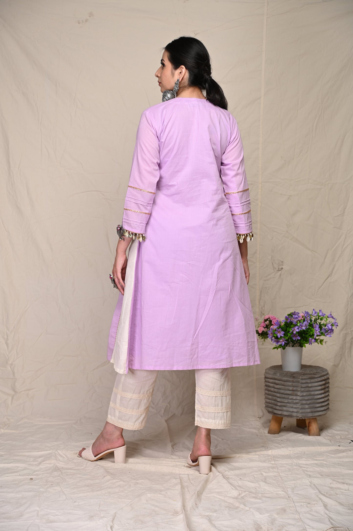 Purple Gotta Patti Indian Wear Kurta Set With Dupatta