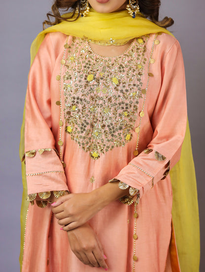 Peach Kurta Set