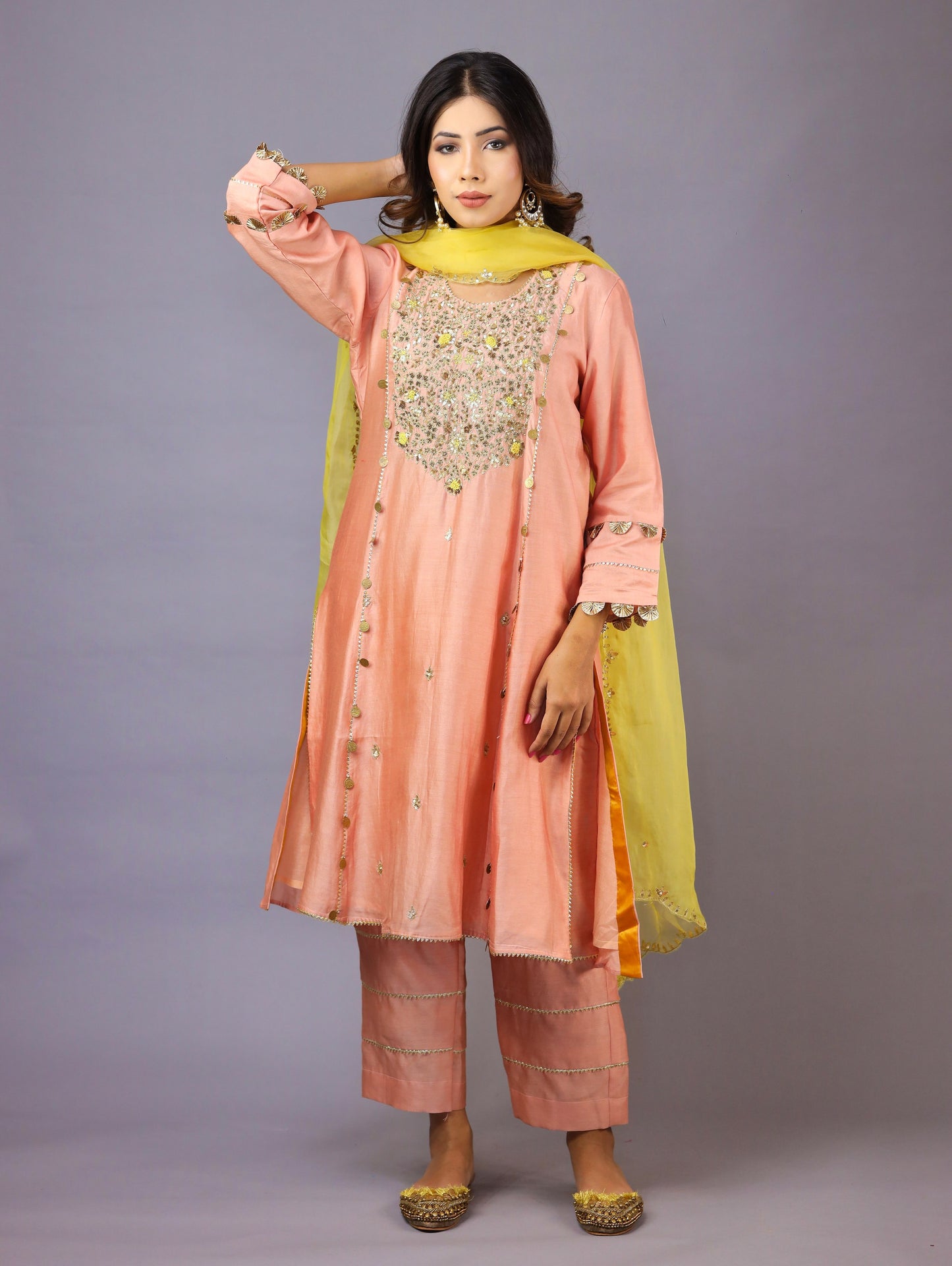 Peach Kurta Set