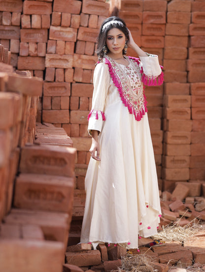 Ivory A-Line Kurta Set