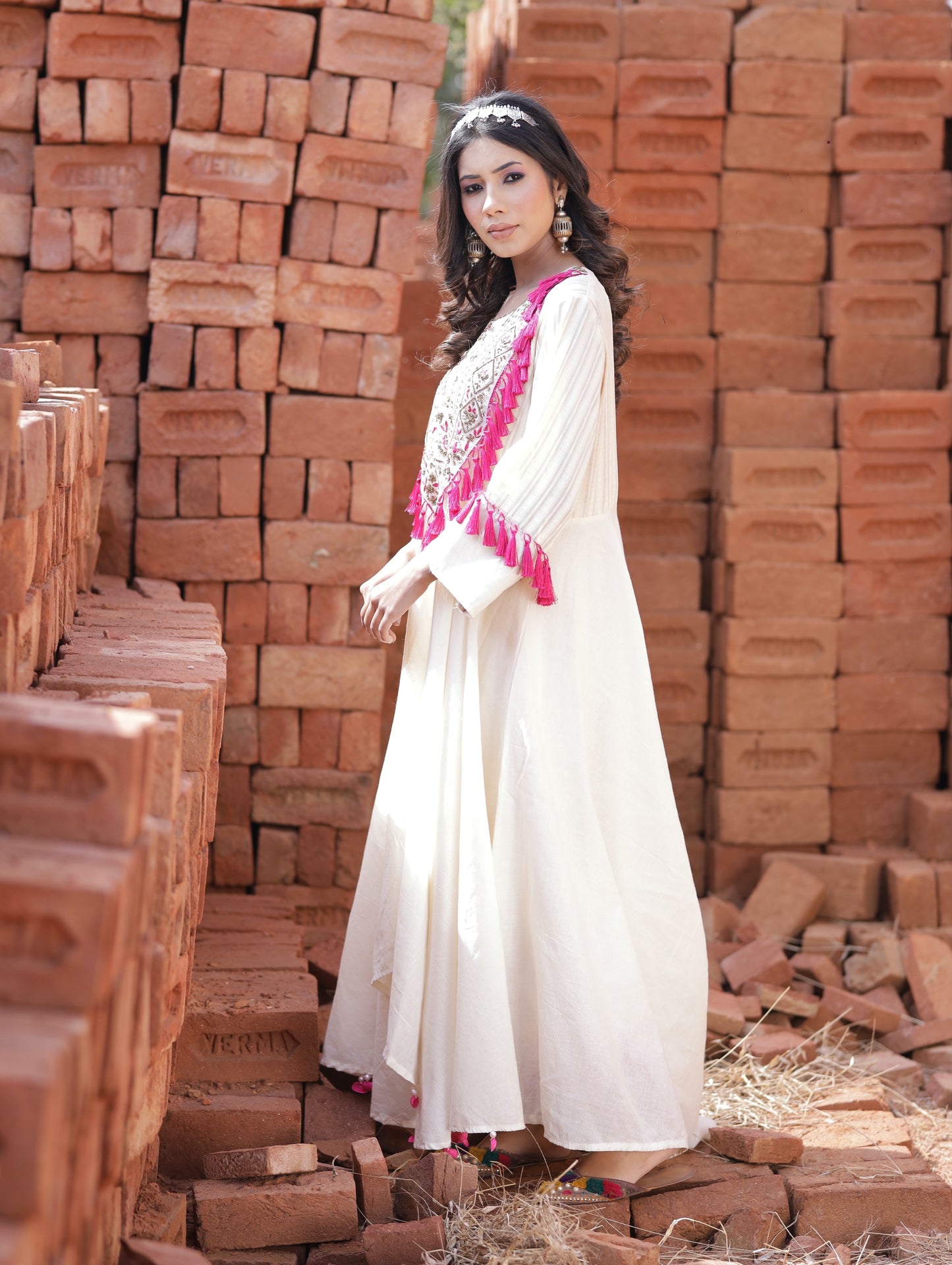 Ivory A-Line Kurta Set