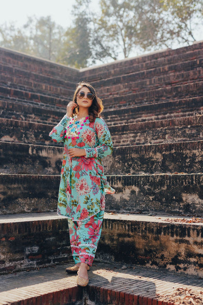 Paisley Floral Print Kurta Set